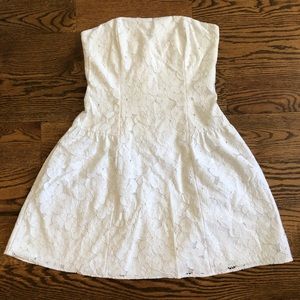 Lilly Pulitzer White Strapless Eyelet Dress